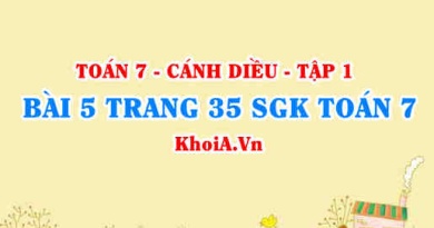 Bài 5 trang 35 SGK Toán 7 tập 1 Cánh Diều